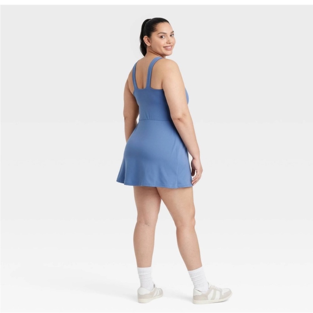 All in Motion Blue Athletic Mini Dress With Built in Shorts - Picture 11 of 12